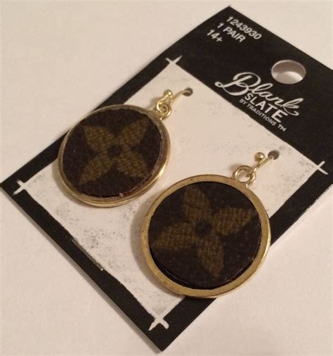 lv earring|upcycled lv earrings.